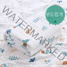 캐릭터 순면 6단 거즈 목욕 타월, 110*105cm, 고밀도 6 층 빗질-[큐잉 코끼리]]