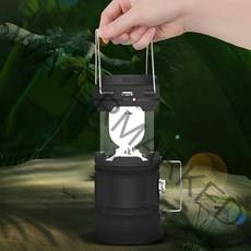 ecolucky 쏠라 충전식 LED 캠핑랜턴 18650충전지포함 휴대폰도충전 슬라이드식, 쏠라 캠핑랜턴
