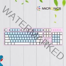 마이크로닉스 EX580 광축 게이밍 키보드 핑크 블루