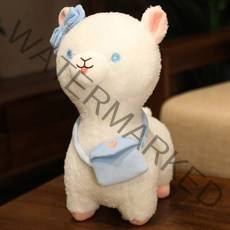 알파카인형 모찌 애착 봉제 베개 사랑스러운 박제 동물 플러시 작은 가방 홈 파티 장식, 45cm, 푸른