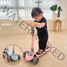 또보래 접이식 유아 킥보드 아기 LED 씽씽카, 핑크