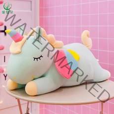 셀럽당 유니콘 인형 대형 쿠션 선물 여성용 오피스 쿠션 인형 쿠션 14세 이상 적합, 그린, 100cm