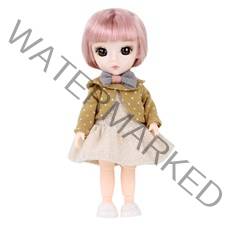 해피플레이 줄리 브라운 도트 가디건 관절인형, 16cm