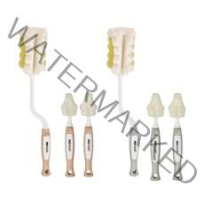 모윰 스펀지 젖병솔 2종 x + 젖꼭지솔 2종 x 2p 세트, 코랄베이지, 쿨그레이, 1세트