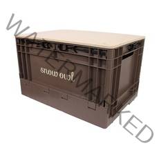 스노우아울 유틸리티 폴딩박스 + 우드상판 테이블 세트, 초코