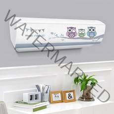 다샵 벽걸이 에어컨 커버 3중직 스판, 큐트부엉이 트라이앵글