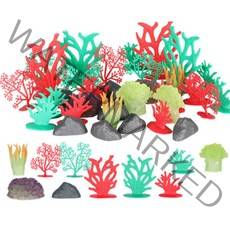 리빙에스 어항 수조장식 미니 사이즈 산호초 모형 32p 세트, 혼합색상, 1세트