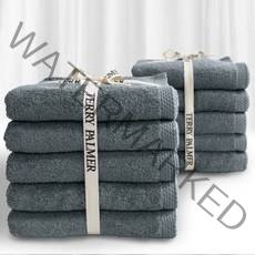 테리파머 호텔 수건 200그램 5+5 리본포장 면사, 블루그레이, 10개