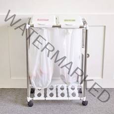 사각재활용분리수거함 2단(화이트/블랙), B.블랙