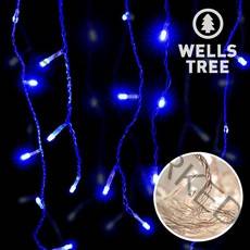 웰스트리 크리스마스전구 LED고드름투명선200구-블루