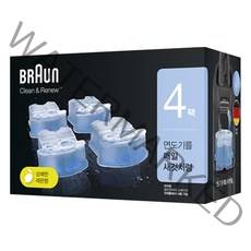 BRAUN 클린 앤 리뉴 면도기 세정액, CCR (4개입)