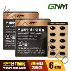 GNM자연의품격쏘팔메토 옥타코사놀 전립선 건강 90캡슐 비타민B 아연, 2개