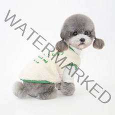 파스텔펫 반려동물 뽀글이 스마일 조끼, 아이보리