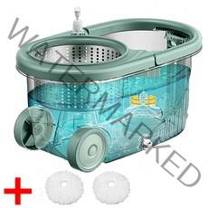 리빙가드 바퀴형 통돌이 회전걸레 + 리필패드 추가 증정, 민트