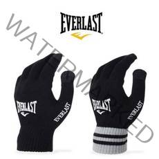 [EVERLAST] 스포츠 장갑 동계용 니트장갑 스마트폰터치, 블랙