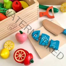 앤도르프 원목 소꿉놀이 세트 자석 과일 자르기 16종