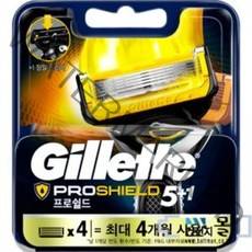[메가마트]질레트 프로쉴드 옐로우 면도날 4입, 1개