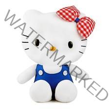 헬로키티 인형 체크 리본 고양이 캐릭터 패션 완구