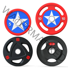 희우스포츠 바벨 덤벨 우레탄 고무 중량 원판 2.5kg 5kg 10kg 15kg 20kg 25kg, 01번 그립 고무원판 2.5kg