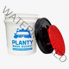 플렌티 세차버킷 화이트+그릿가드 레드+감마씰 블랙 버킷 돌리 대용량 자동차 차량 세차 물통 바구니, 세차버킷화이트그릿가드레드감마씰블랙
