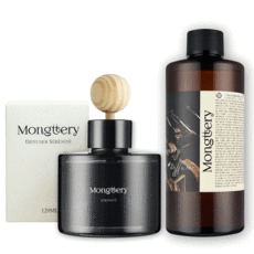 몽때리 세레니테 차량용 방향제 자동차 디퓨저 120ml+리필300ml, 블랙체리, 선택없음