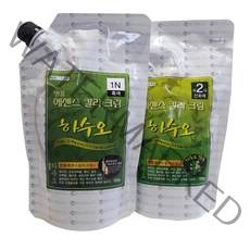 투에이산업 명품 에센스 칼라 크림 염색제 1제 500ml + 2제 500ml, 1N 흑색, 1세트