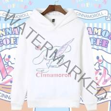 귀여운 시나모롤 캐릭터 후드티 남녀 공용 기모 맨투맨 커플티 빅사이즈 커플 신혼 우정