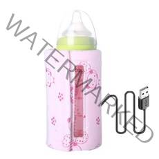 젖병 가열 커버 USB 젖병 보온기 휴대용 우유 보온기 절연 온도 조절기 식품, Pink