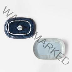 니코트 Everyday collection 둥근사각접시 2종 세트, 1세트, 접시 네이비 + 블루라군