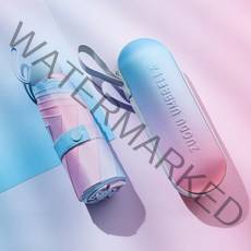 신민아 우산 갯마을 차차차 우산 그라디언트 컬러 태양 우산 태양 보호 UV 접는 우산 여성 양산 비 이중 사용 캡슐 컴팩트 휴대용 포켓