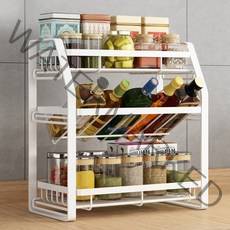 21세기트랜드 무볼트 철재 주방 양념 선반 화이트