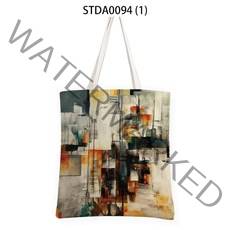 핸드백 여성 숄더 가방 토트 백 캔버스 예술적 추상화 일일 여성 도서 키 전화 쇼핑 가방 재사용 가능한 스토리지 가방