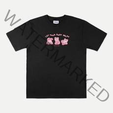 엠블러X벨리곰 남여공용 Comfortable time 오버핏 반팔 티셔츠 BS106 (블랙)