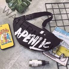 FREELIFE 여성 허리 가방 편지 팩 힙합 벨트 하라주쿠 어깨 슬링 가슴 주머니 패션 포켓, Black-930