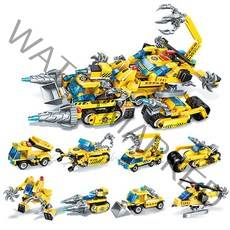 The legend of CHARIOT 8개 장비 합체 레고 호환 빌딩 블록, yellow