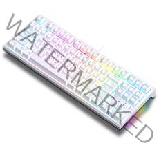 KEYXGSUL R87 RGB 핫스왑 풀윤활 게이밍 기계식 키보드 황축, 흰색RGB