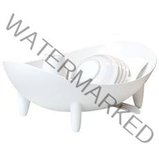 올리빙 커브 와이드 물빠짐 식기건조대 1단, 화이트