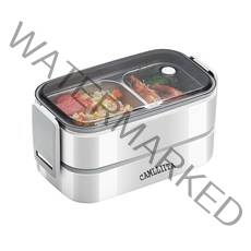 CAMLLIITA 직장인 도시락통 탈부착 가능 스테인리스 보온 케이스 전자레인지 가열, white