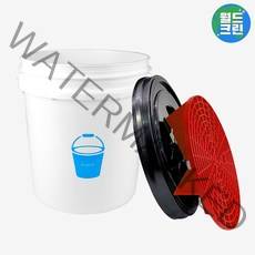 버킷28 세차버킷 화이트+그릿가드 레드+감마씰 블랙 버킷 돌리 대용량 자동차 차량 세차 물통 바구니, 버킷28세차버킷화이트+그릿가드레드+감마씰블랙