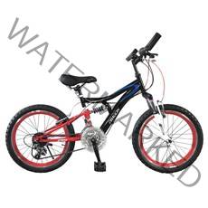 지멘스 드래곤 20인치 풀서스펜션 21단 MTB 자전거, 블랙레드