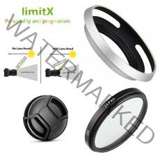 주방 레인지 후드 키친 종이 필터 40.5mm uv + 금속 렌즈 캡 sony zv-e10 zve10 a6600 a6500 a6400 a6300 a6100 a6000 a5100, 은