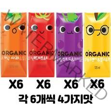 롯데푸드 오가닉 크니쁘니트니지니 유기농 쥬스 혼합세트 4가지맛 125ml x 24개 1개