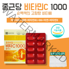 종근당 건강 비타민C 1000 고용량 고함량 메가도스 아스코르빈산 항산화 비타씨 아연 보충제 영양제 알약 케이스 포함, 6박스(600일)
