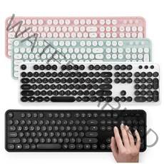 엑토 레트로 무선 키보드 KBD-48 원형키캡 멤브레인 USB, KBD-48[핑크]