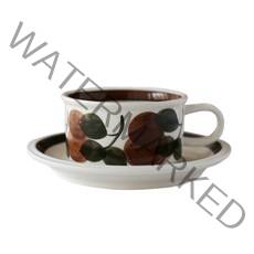 아라비아핀란드 빈티지커피잔 찻잔 레트로 홈카페 라떼잔 3컬러 2종류, 코코아 브라운 와이드 마우스 컵 + 접시