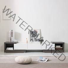 동서가구 이즈 2300 확장형 티비다이 거실장, 그레이화이트 IFO025