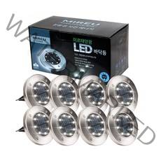 MIREU 솔라 8LED 바닥등 8p, 화이트