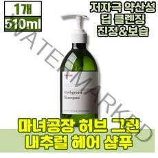 "마녀공장 허브 그린 내추럴 헤어 샴푸 510ml 화장품 미용 머리 두피 모발 촉촉 수분 보습 건성 건조 저자극 머릿결 개선 약산성 비듬 각질 에좋은 성인 남성 여성 가족, 1개(16140원 할인)