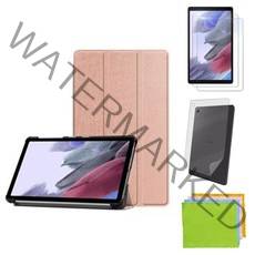 강화유리필름2장+후면쉴드 갤럭시탭A7 라이트 8.7 북커버 케이스 SM-T220 T220N T225 T225N Lite 삼성 케이스나라, 로즈골드+강화유리2장+후면쉴드