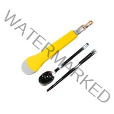 네파 휴대용 실리콘 수저 세트+ 케이스 + 카라비너 세트, 옐로우, 1세트